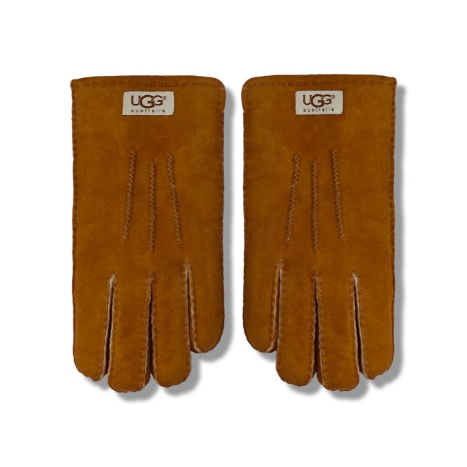 UGG Перчатки Замшевые Женские Коричневые