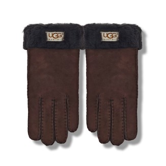 UGG Перчатки Замшевые Женские Шоколадные