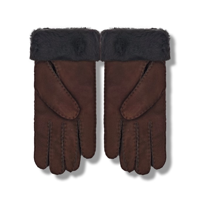 UGG Перчатки Замшевые Женские Шоколадные