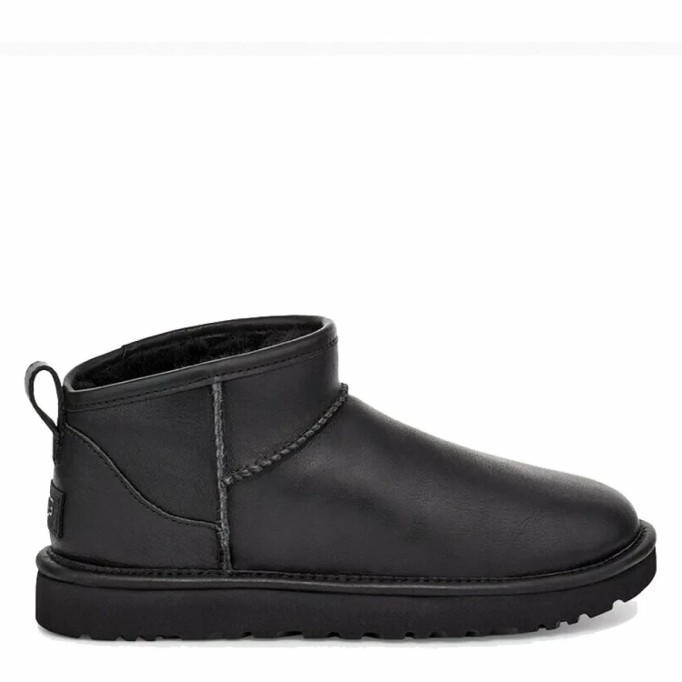 UGG Mens Classic Ultra Mini Leather Black