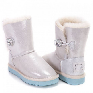 UGG Kids Bailey Button I Do White