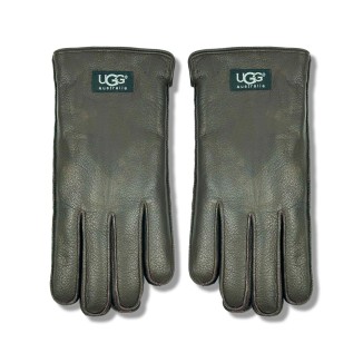 UGG Перчатки Кожаные Мужские Серые