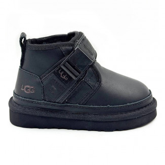 UGG Kids Neumel Snapback Leather Black