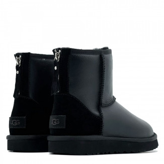 UGG Classic Mini Zip Metallic Black (без камней)