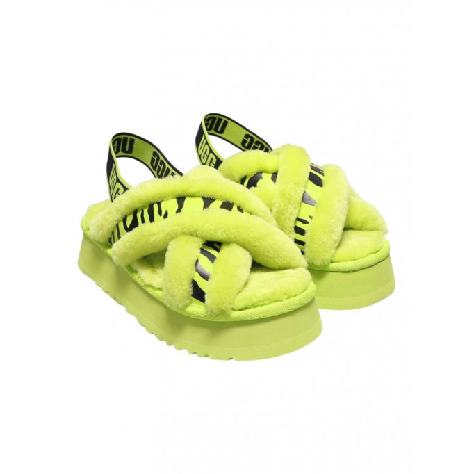 UGG W Disco Cross Slide Animalia Key Lime