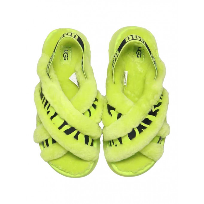 UGG W Disco Cross Slide Animalia Key Lime