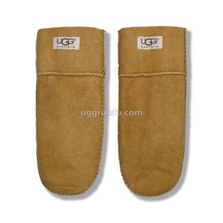 UGG Варежки Кожаные Женские Коричневые
