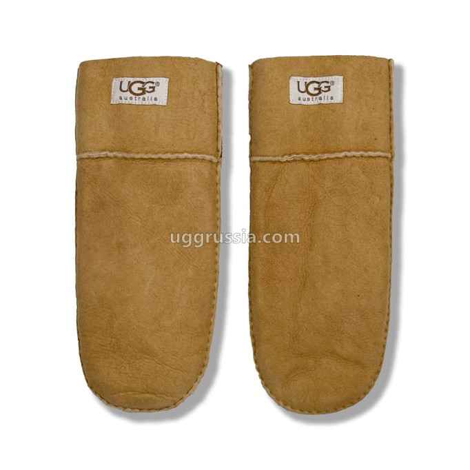 UGG Варежки Кожаные Женские Коричневые