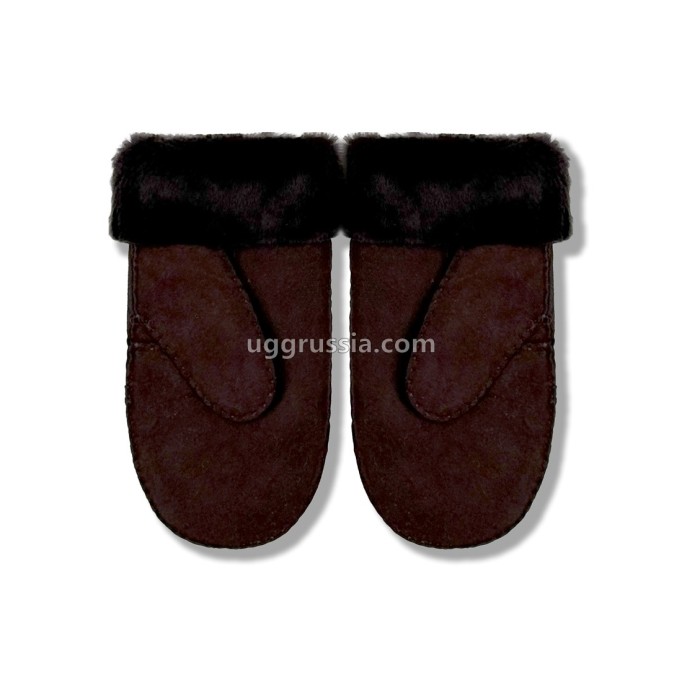 UGG Варежки Замшевые Женские Шоколадные