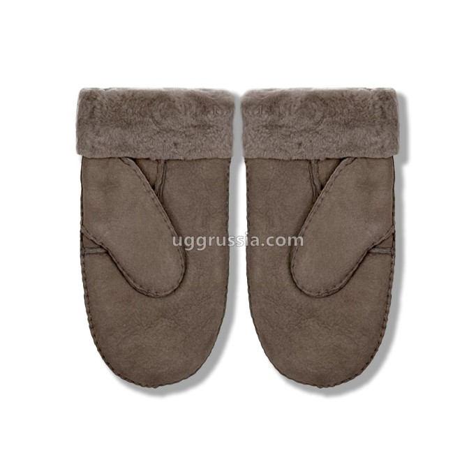 UGG Варежки Кожаные Женские Серые