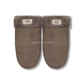UGG Варежки Кожаные Женские Серые