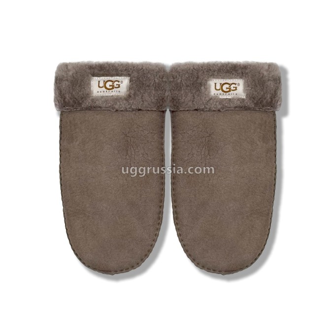 UGG Варежки Кожаные Женские Серые