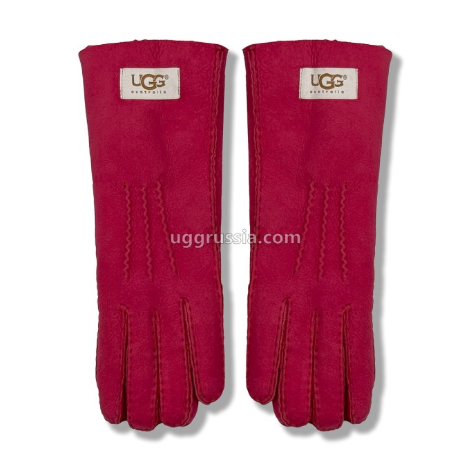UGG Перчатки Замшевые Женские Розовые