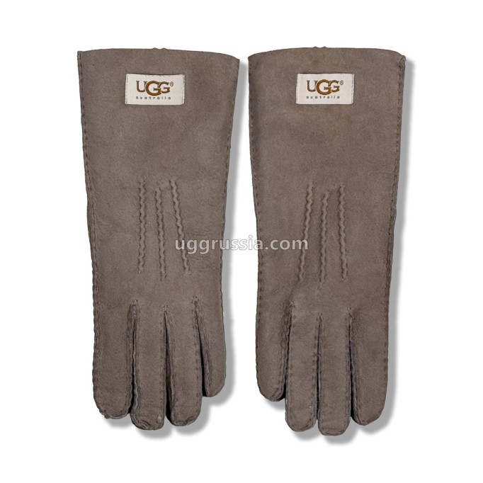 UGG Перчатки Замшевые Мужские Серые