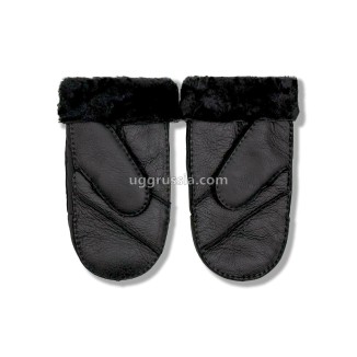 UGG Варежки Кожаные Мужские Черные