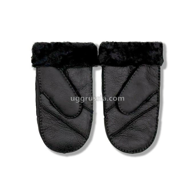 UGG Варежки Кожаные Мужские Черные