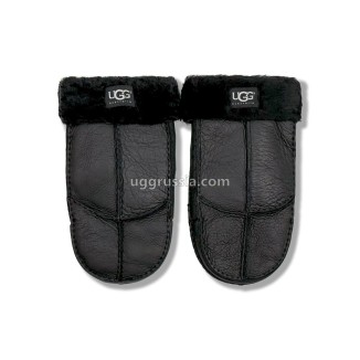 UGG Варежки Кожаные Мужские Черные