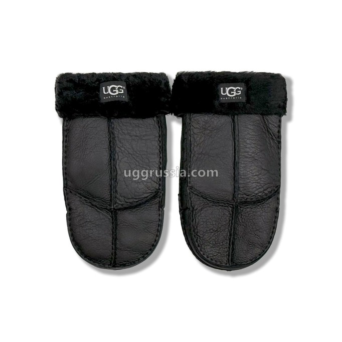 UGG Варежки Кожаные Мужские Черные