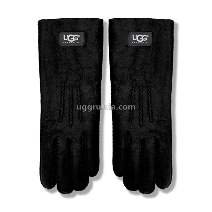 UGG Перчатки Замшевые Мужские Черные