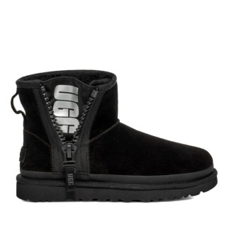 UGG Classic Mini Zipper Tape Logo Boot Black