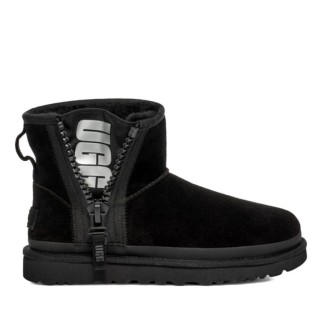 UGG Classic Mini Zipper Tape Logo Boot Black