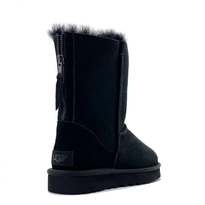 UGG Classic Short Zip Black (Без Камней)