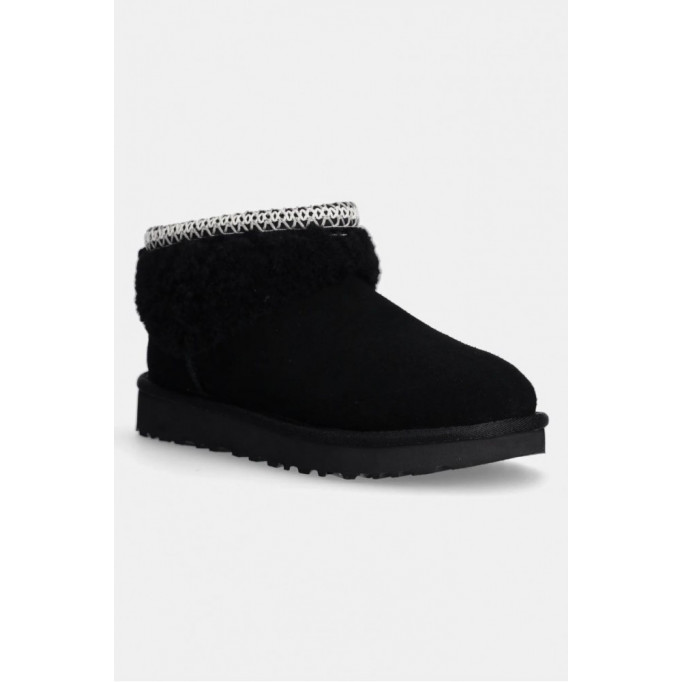 UGG Ultra Mini Lack Maxi Curly Boot Black