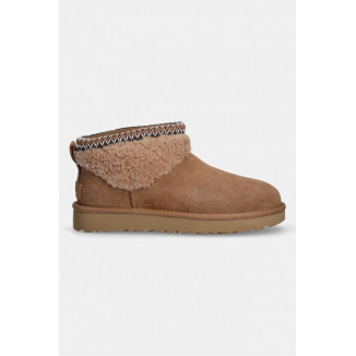 UGG Ultra Mini Lack Maxi Curly Boot Chestnut