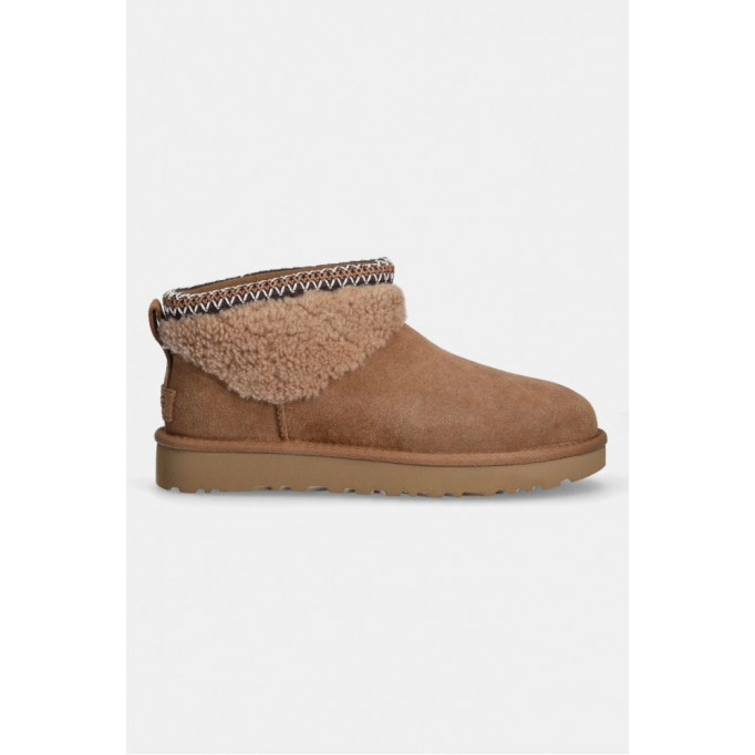 UGG Ultra Mini Lack Maxi Curly Boot Chestnut