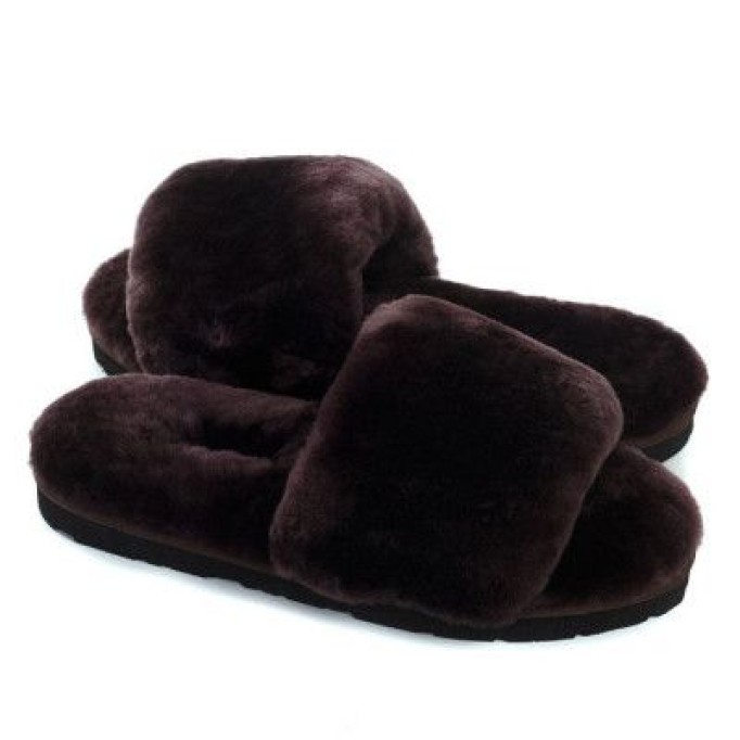 UGG Fluff Slide Slippers Chocolate