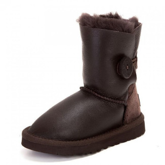 UGG Kids Bailey Button Metallic Chocolate