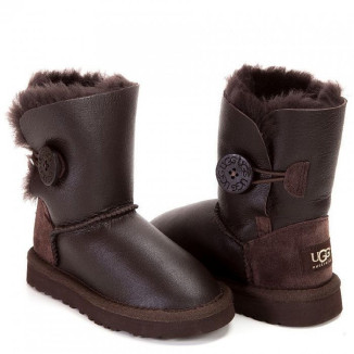 UGG Kids Bailey Button Metallic Chocolate
