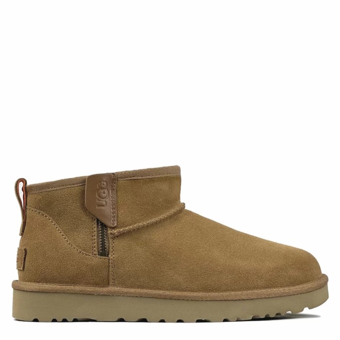 UGG Mens Classic Ultra Mini Zip Boot Chestnut