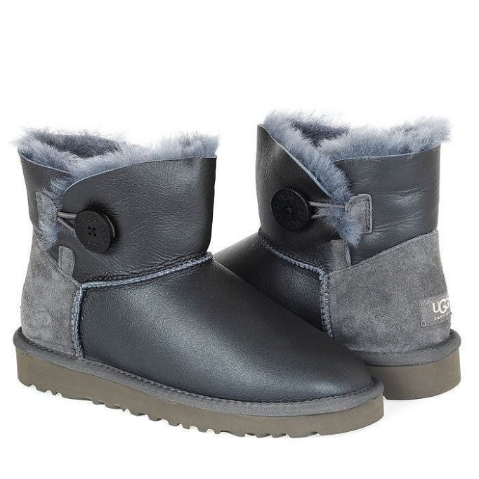 UGG Mini Bailey Button Metallic Grey