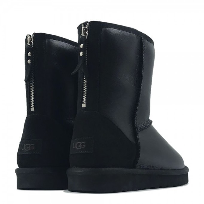 UGG Mens Classic Short Zip Metallic Black
