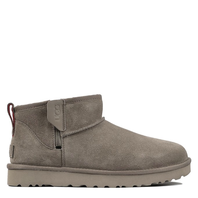 UGG Mens Classic Ultra Mini Zip Boot Smoke