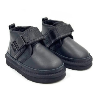 UGG Kids Neumel Snapback Leather Black