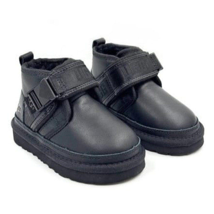 UGG Kids Neumel Snapback Leather Black