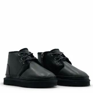 UGG Kids Neumel Zip Leather Black