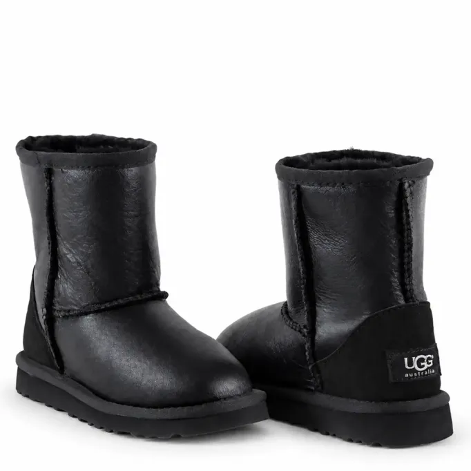 UGG Kids Classic Short Metallic Black