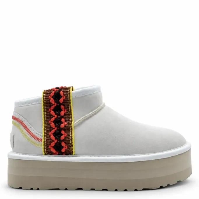 UGG Classic Ultra Mini Braid Platform White
