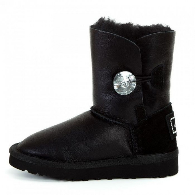 UGG Kids Bailey Button Bling Metallic Black