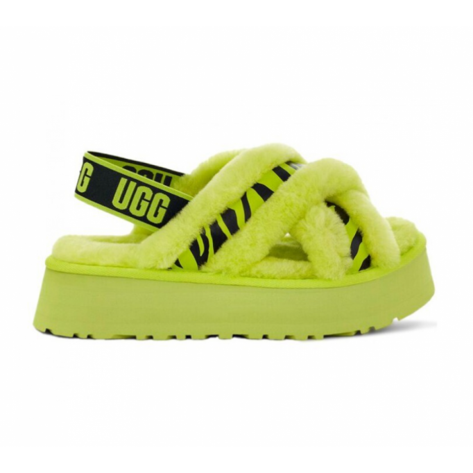 UGG W Disco Cross Slide Animalia Key Lime