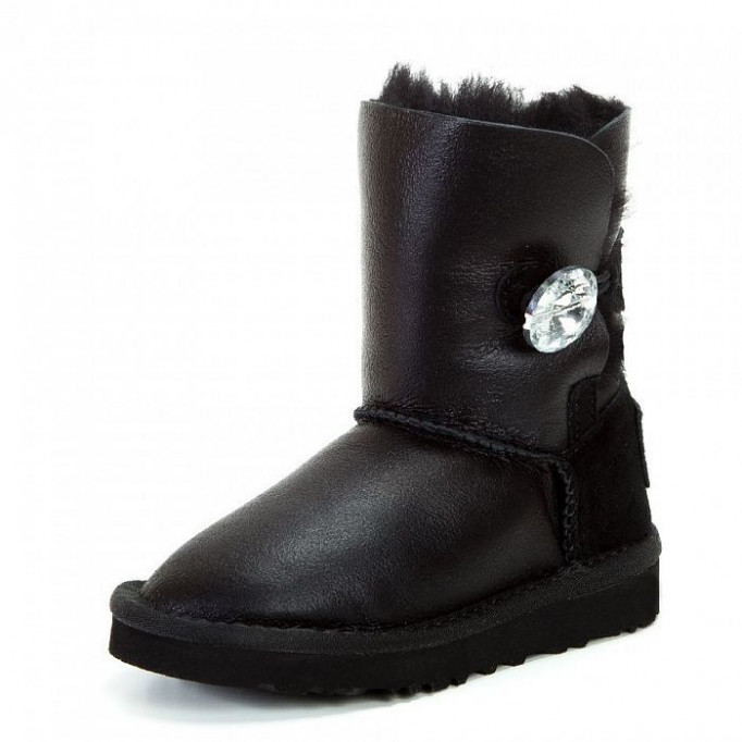 UGG Kids Bailey Button Bling Metallic Black