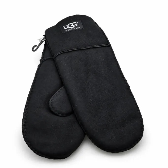 UGG Варежки Замшевые Женские Черные