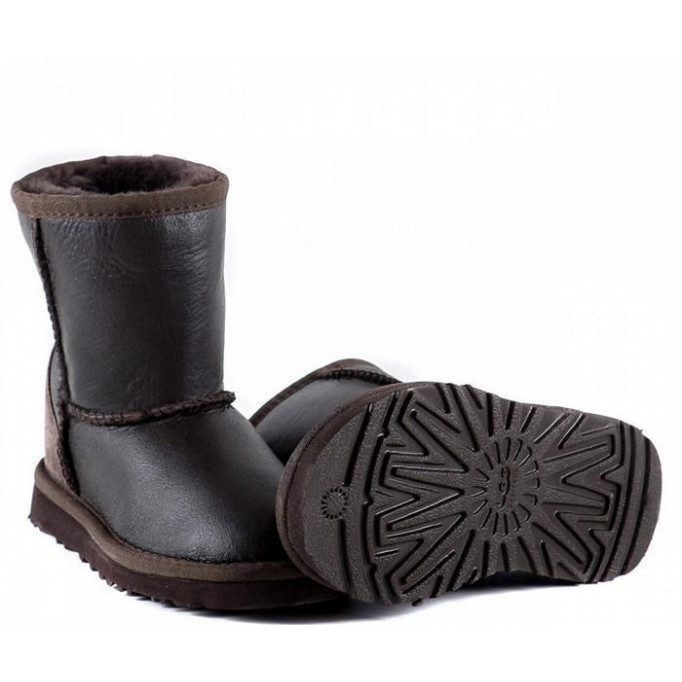 UGG Kids Classic Short Metallic Chocolate