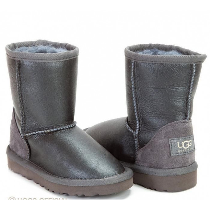 UGG Kids Classic Short Metallic Grey