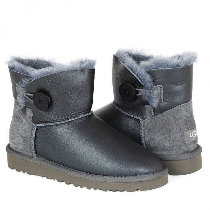 UGG Mini Bailey Button Metallic Grey