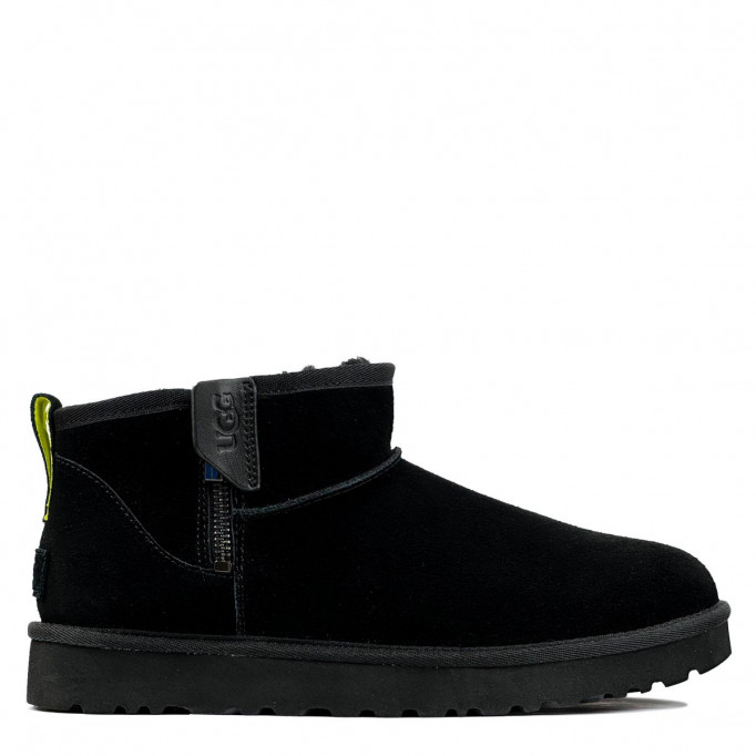 UGG Mens Classic Ultra Mini Zip Boot Black/Pearfect